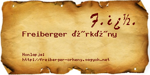 Freiberger Örkény névjegykártya